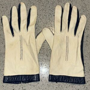 Kid Leather Vintage Two Tone Gloves